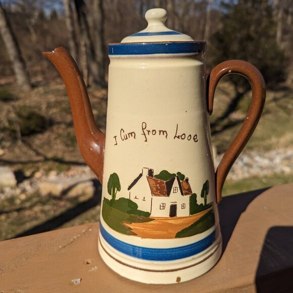Vintage Watcombe Torquay Motto Ware Coffee Pot - Picture 1 of 10